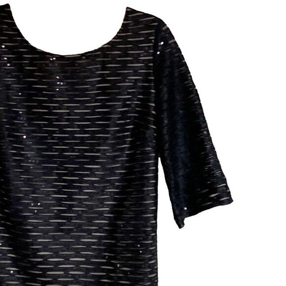 72. Ark & Co. Black Sequin Shift Dress Sz S 3/4 Sleeve  NWT Party NYE Sparkly - Picture 6 of 12